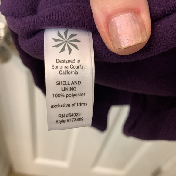 Athleta Medium coat purple fleece - Picture 6 of 7